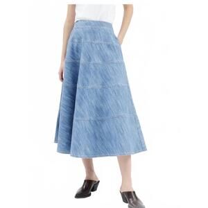 NEW ODEEH midi denim skirt in blue eyes